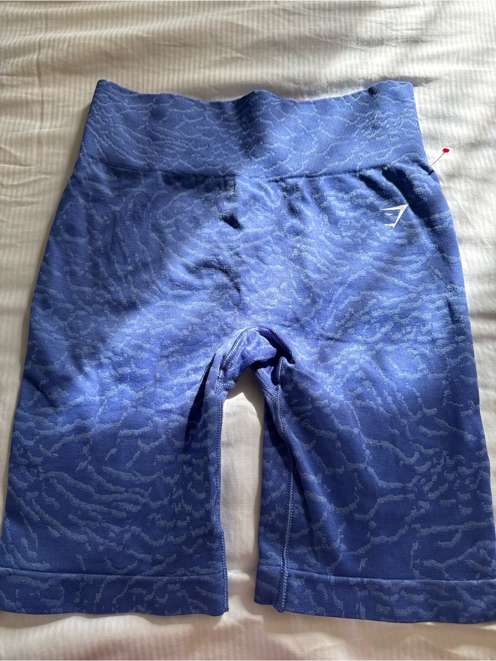 Gymshark Blue High-Rise Textured Bike Shorts